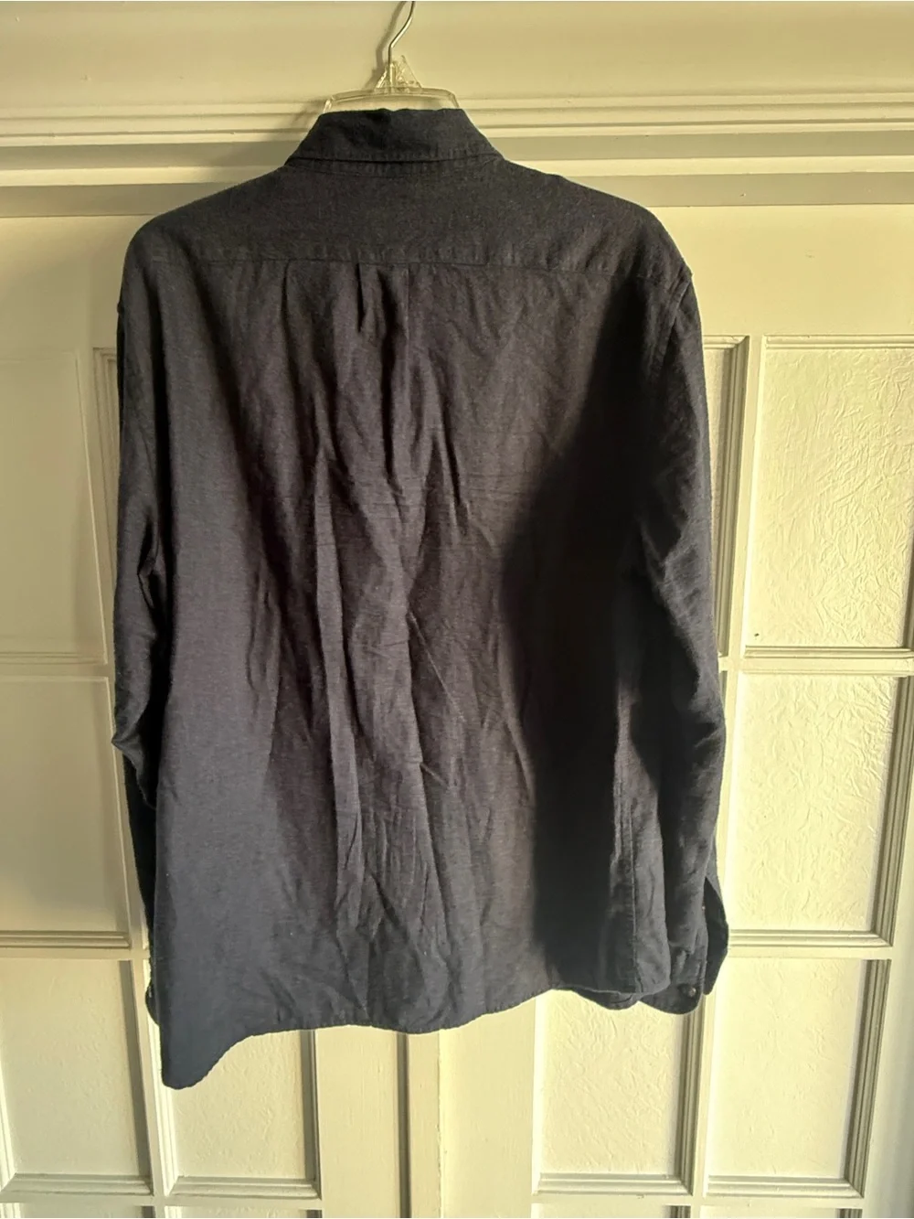J.Crew Brushed Twill Button Down Shirt Large Navy Slim Untucked Cotton